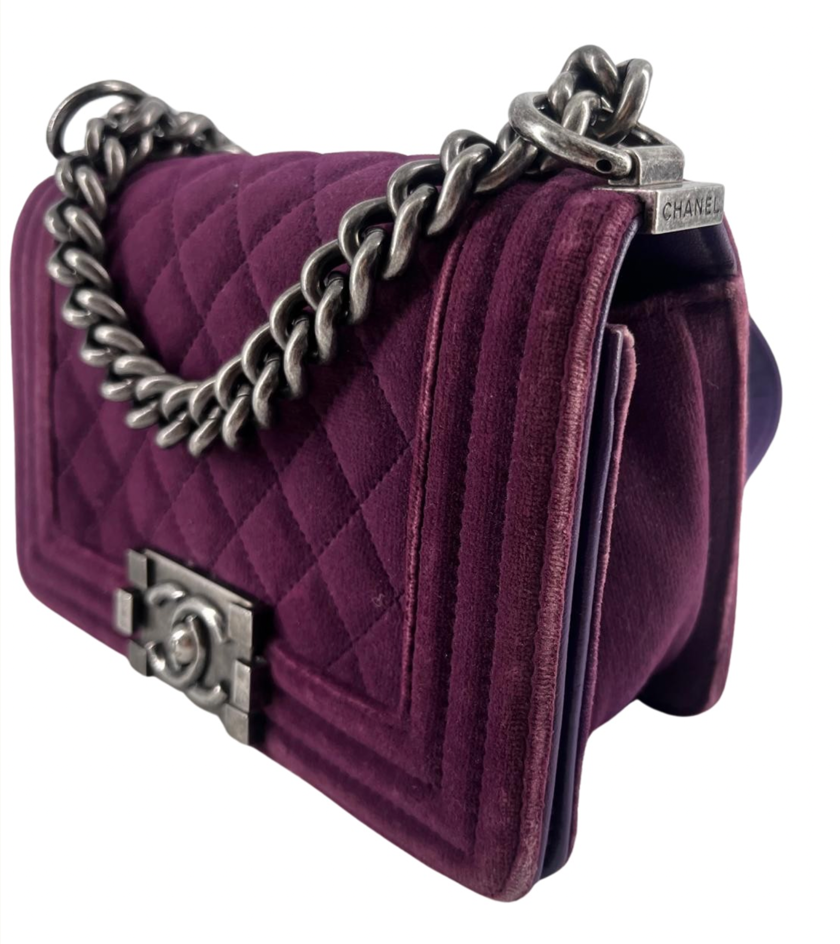 Chanel Plum Velvet Boy Bag