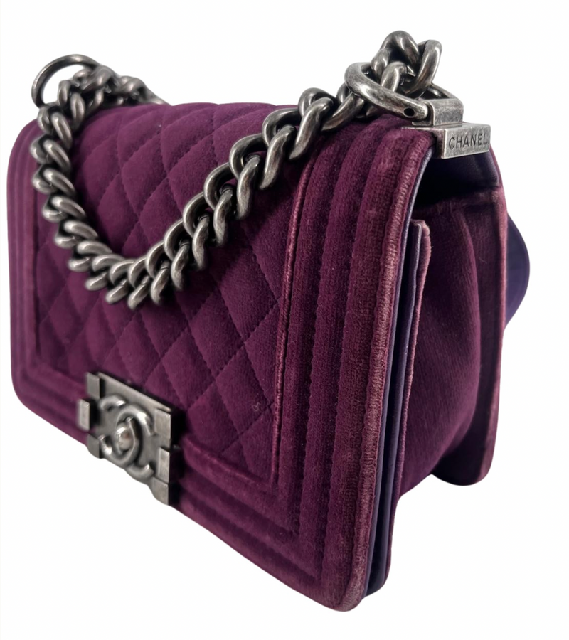 Chanel Plum Velvet Boy Bag