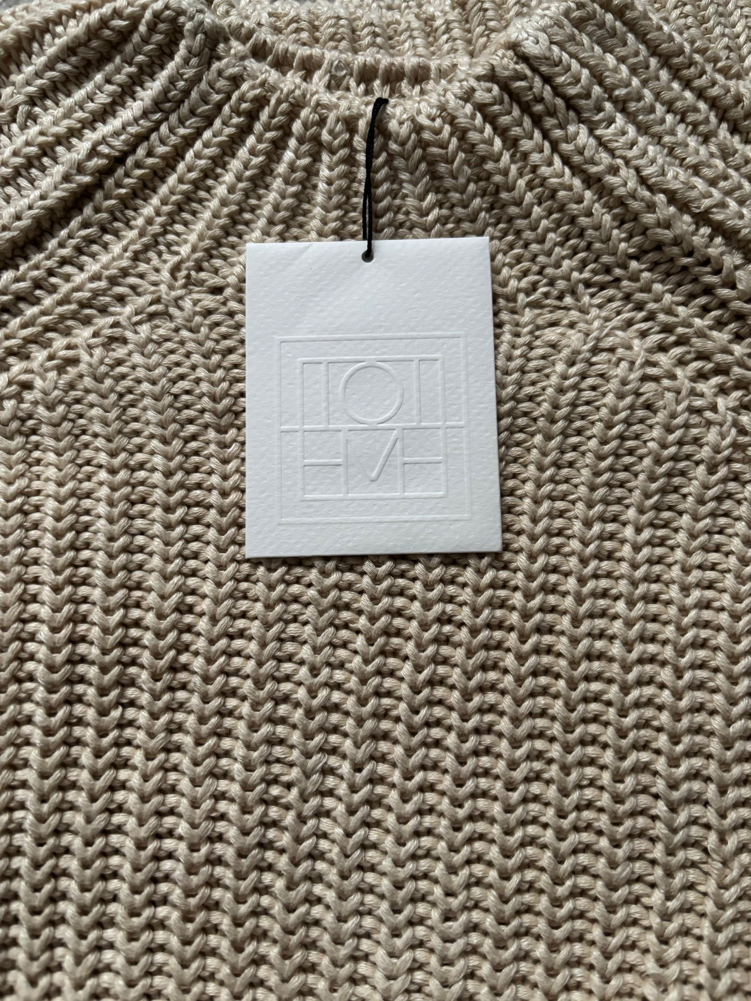Toteme Cream Ribbed Fluted Sleeve Jumper
