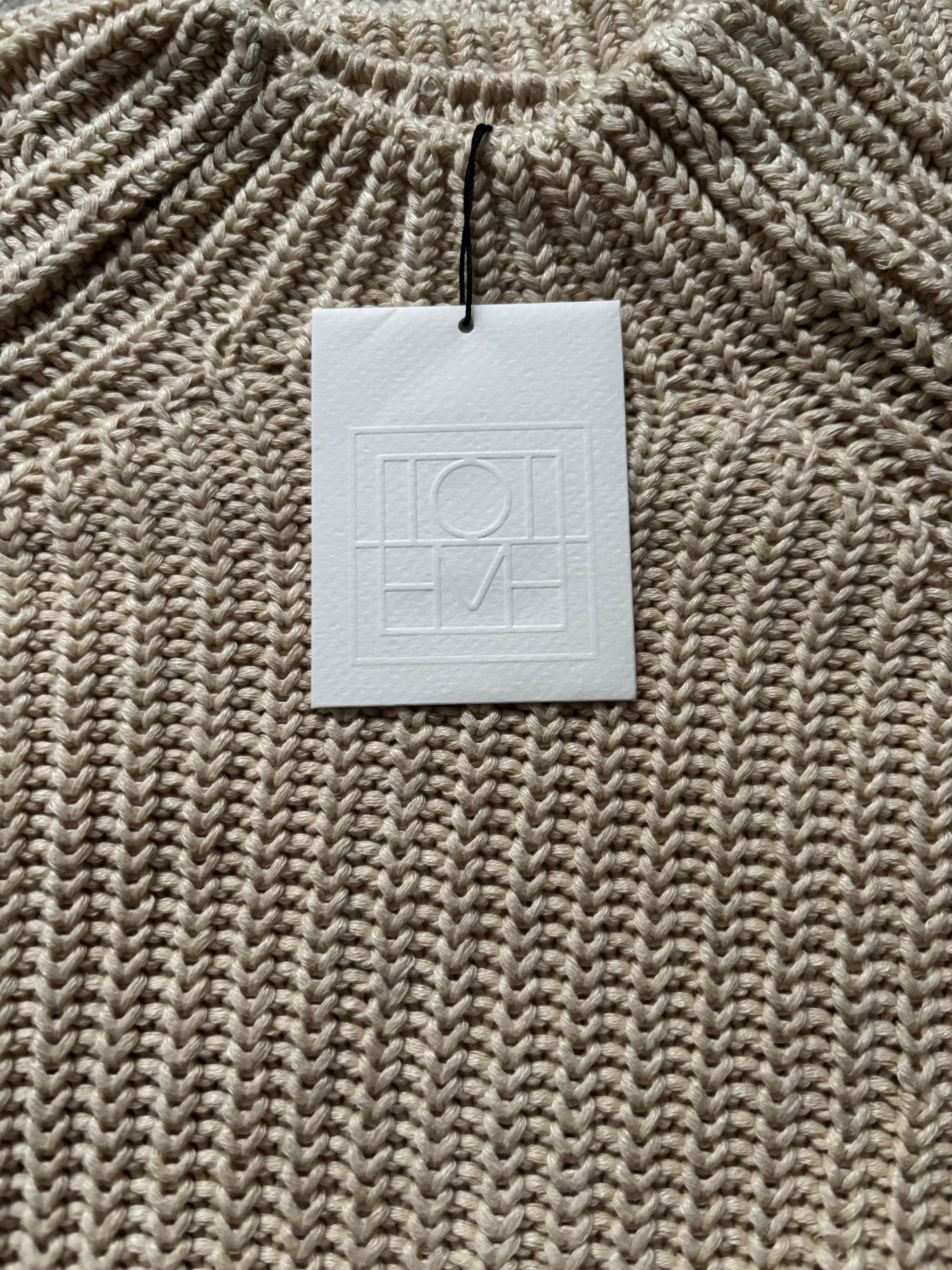 Toteme Cream Ribbed Fluted Sleeve Jumper