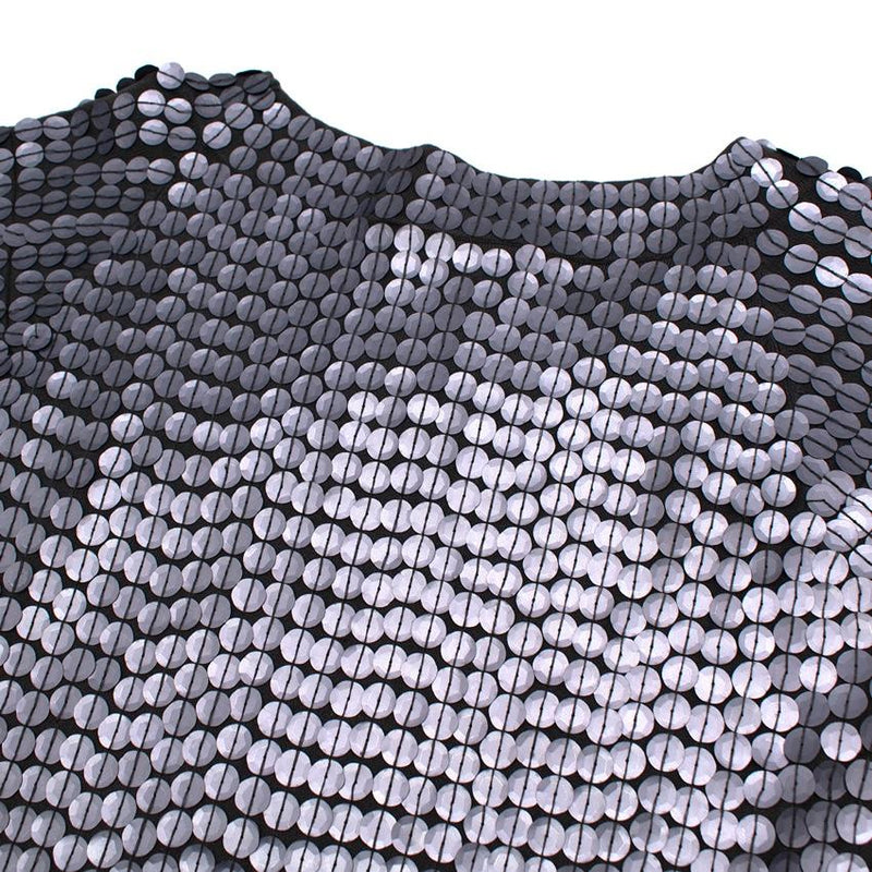 Luisa Cerano Blue-Grey Sequin Dress