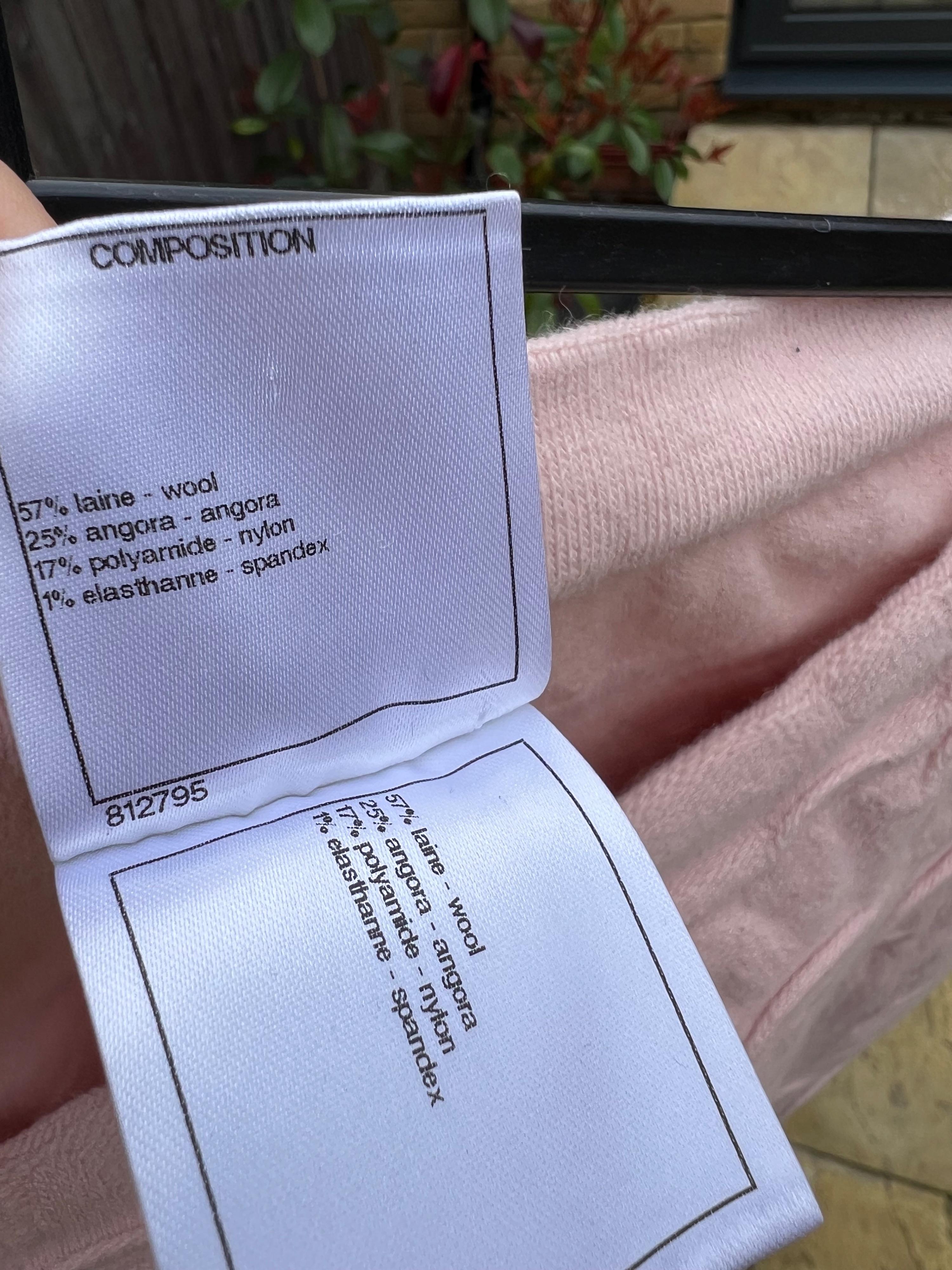 Chanel 2014 Baby Pink Wool Blend Leggings