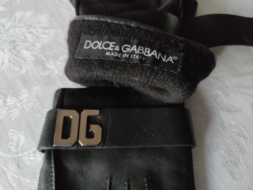 Dolce & Gabbana DG Black Leather Gloves