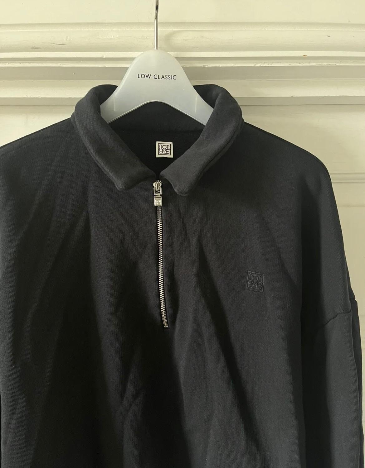 Quarter Zipped Cotton Polo Jumper