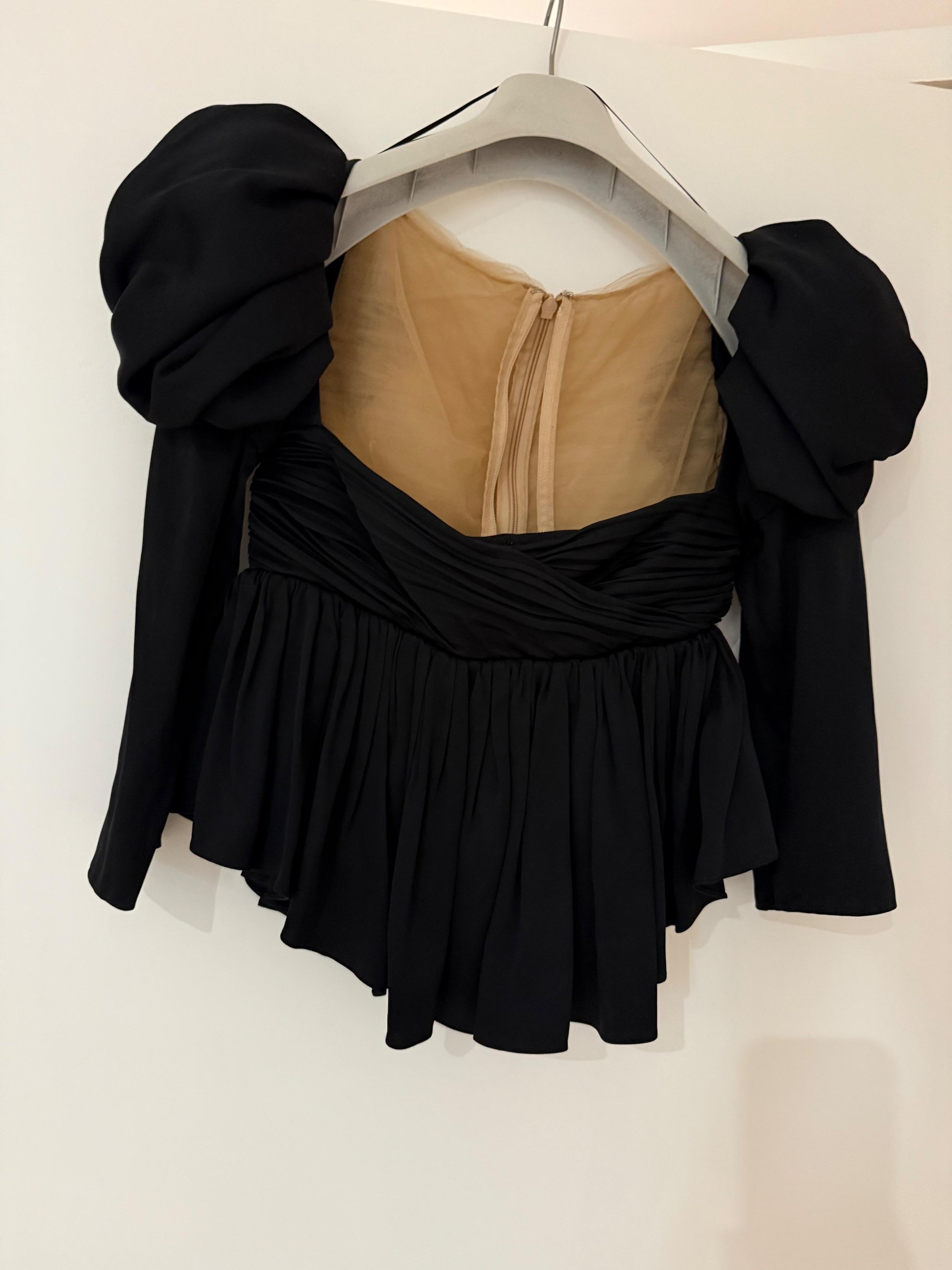 Black Kim Puff Sleeve Top