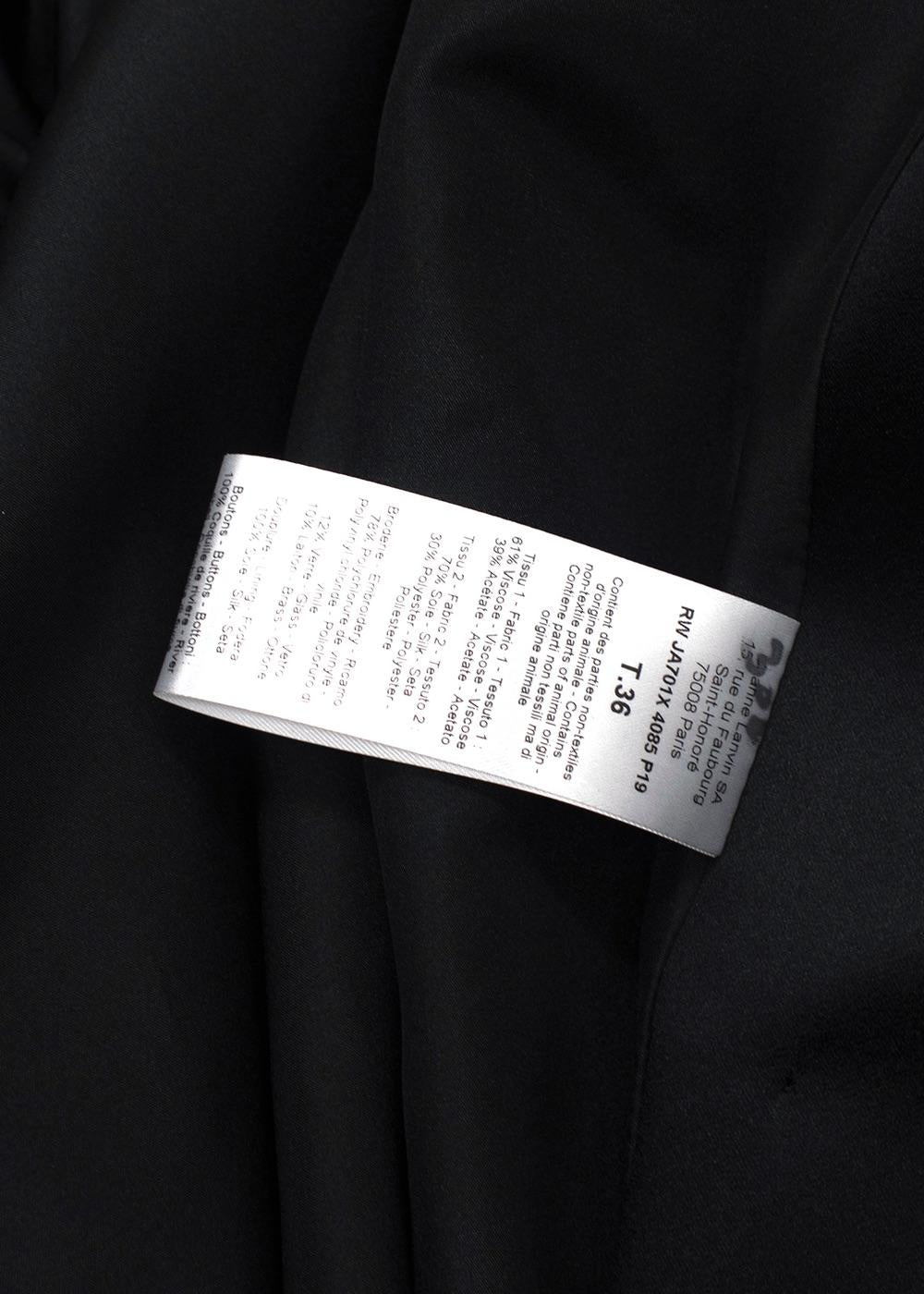 Lanvin Black Single Breasted Jewel Embellished Blazer