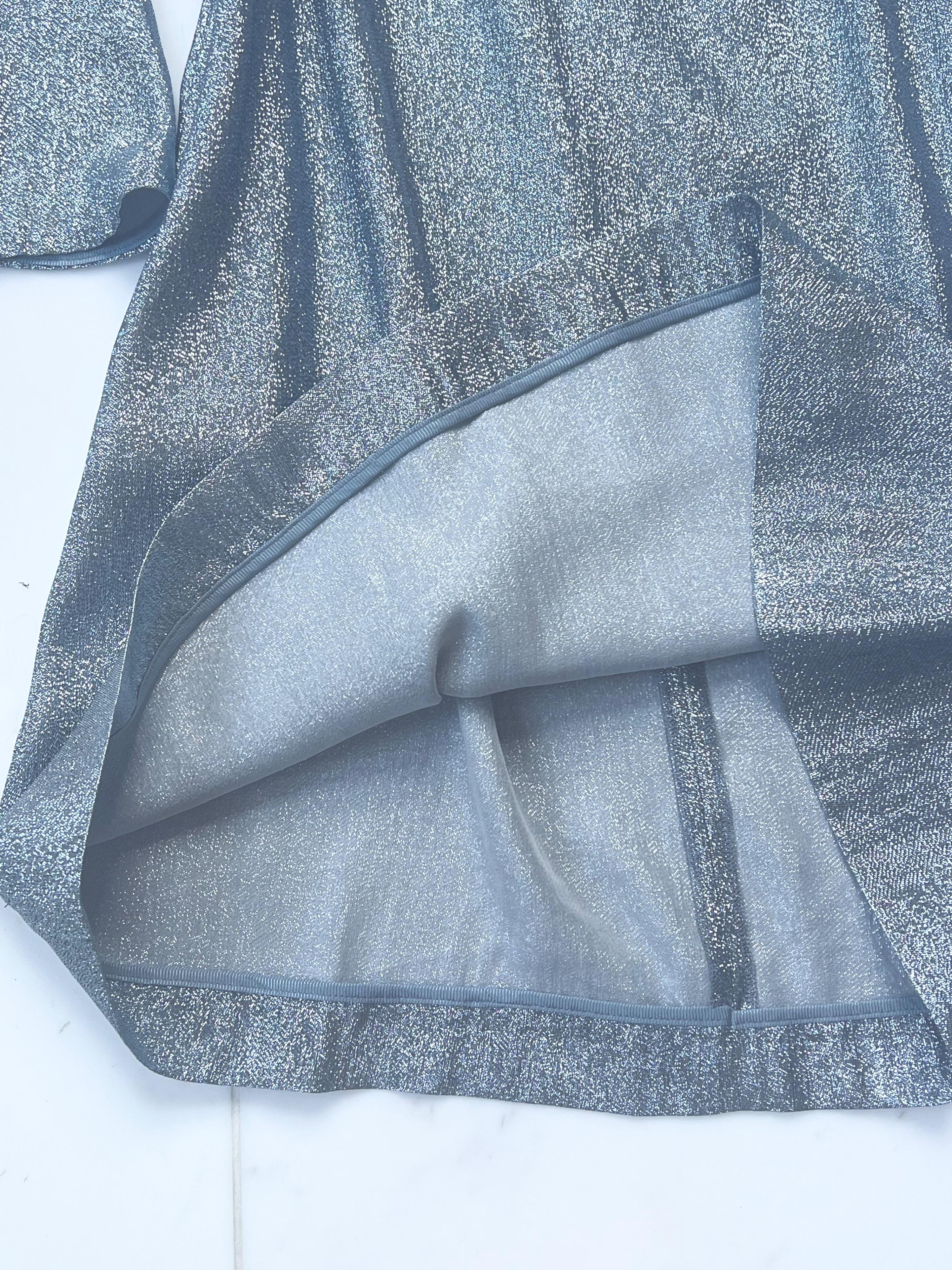 silver lurex mini dress