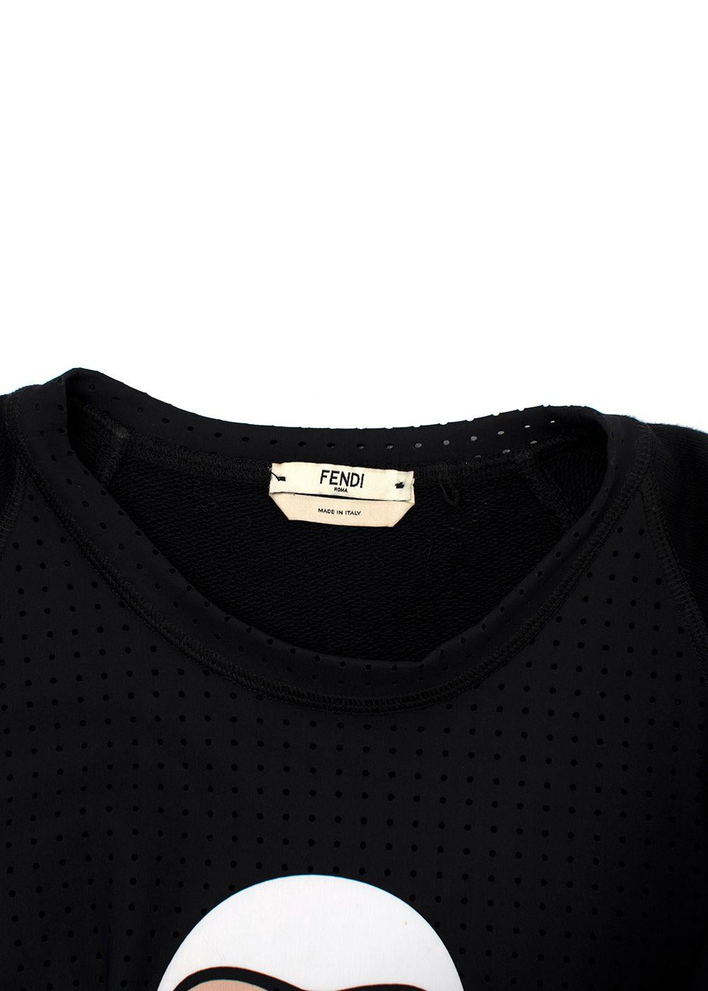 Fendi Black Karlito Perforated T-Shirt