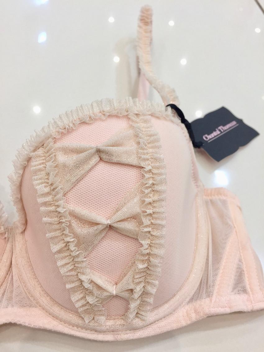 Chantal Thomass Ballerina Pink Tulle Pad Half Cup Bra & Brief Set