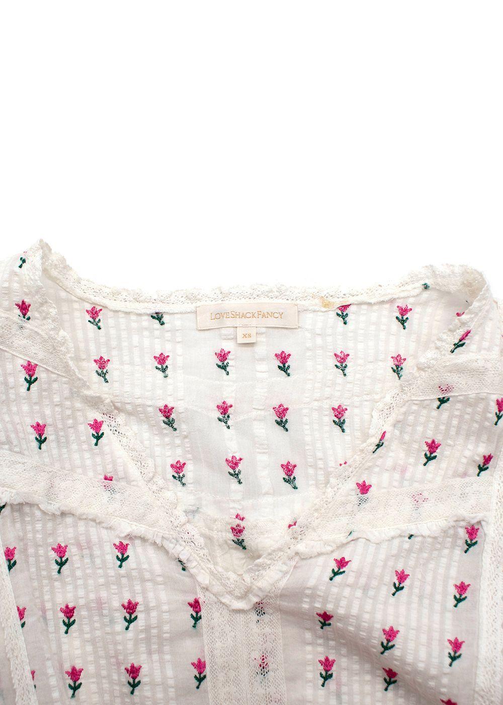 Love Shack Fancy White Floral Print Marissa Dress