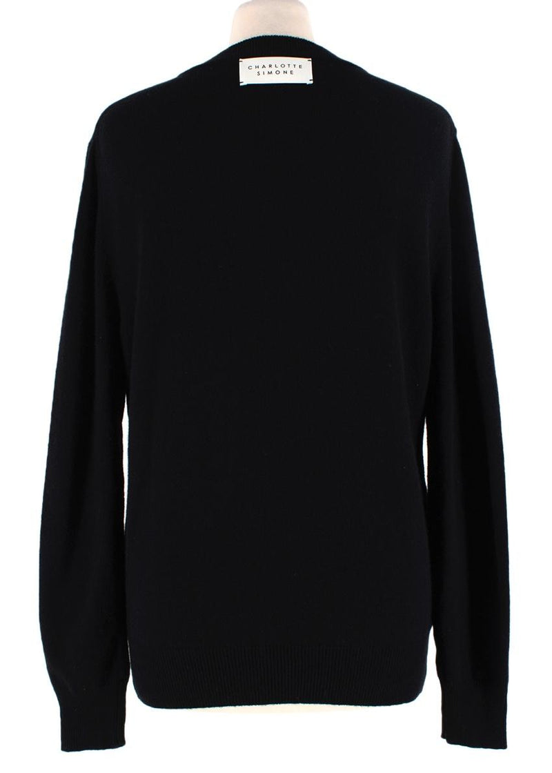 Charlotte Simone Black Cashmere-Blend 'Hey Elizabeth' Sweater