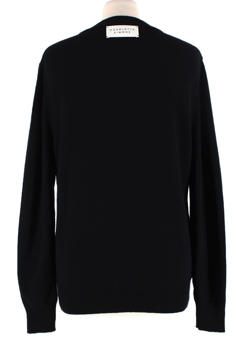Charlotte Simone Black Cashmere-Blend 'Hey Elizabeth' Sweater