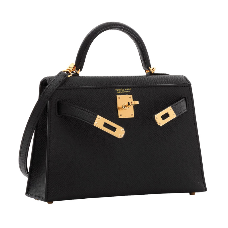 Hermès Kelly 20cm Epsom Sellier Noir Gold Hardware
