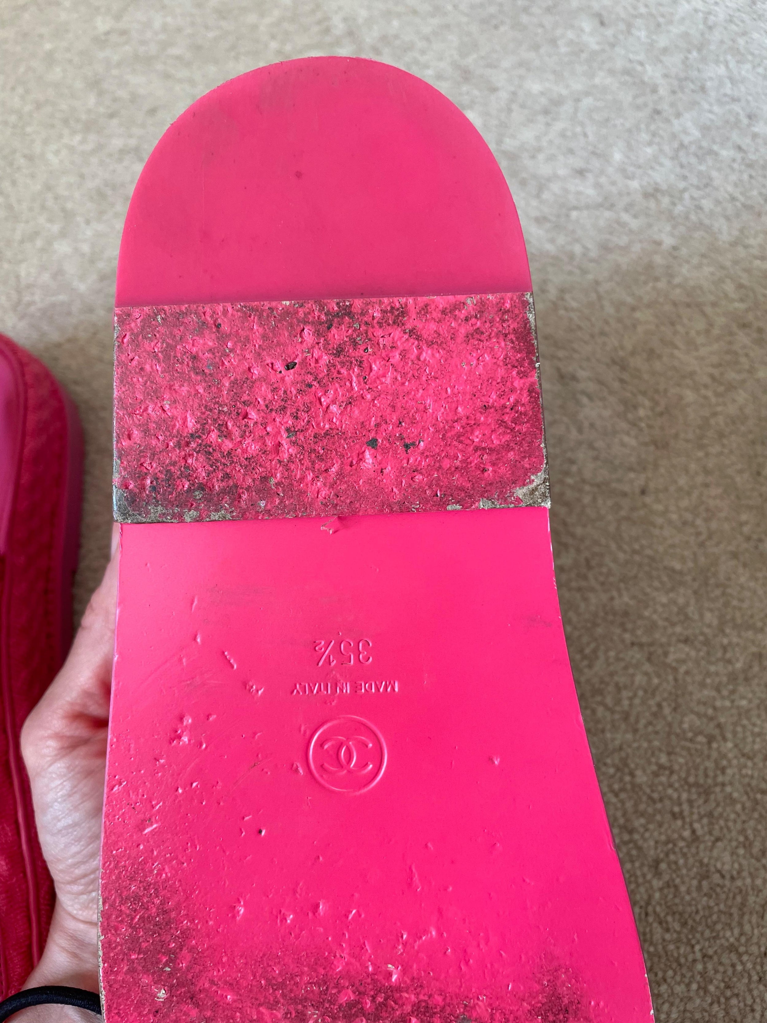 Chanel Pink Tweed Dad Sandals