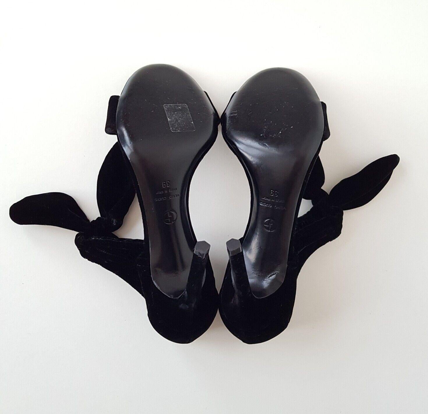 Black Velvet Bow Trim Sandals
