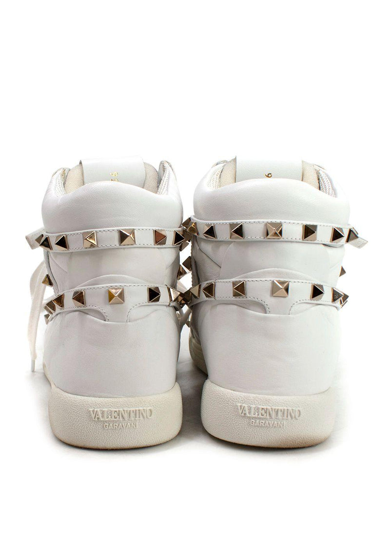 Valentino Garavani White Rockstud Wrap High-top Sneakers