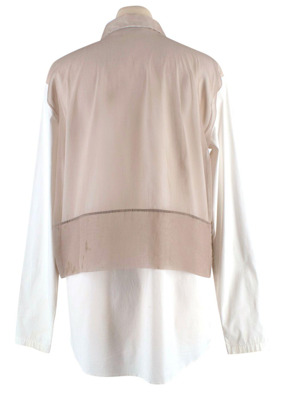 Mesh Panelled Cotton Shirt