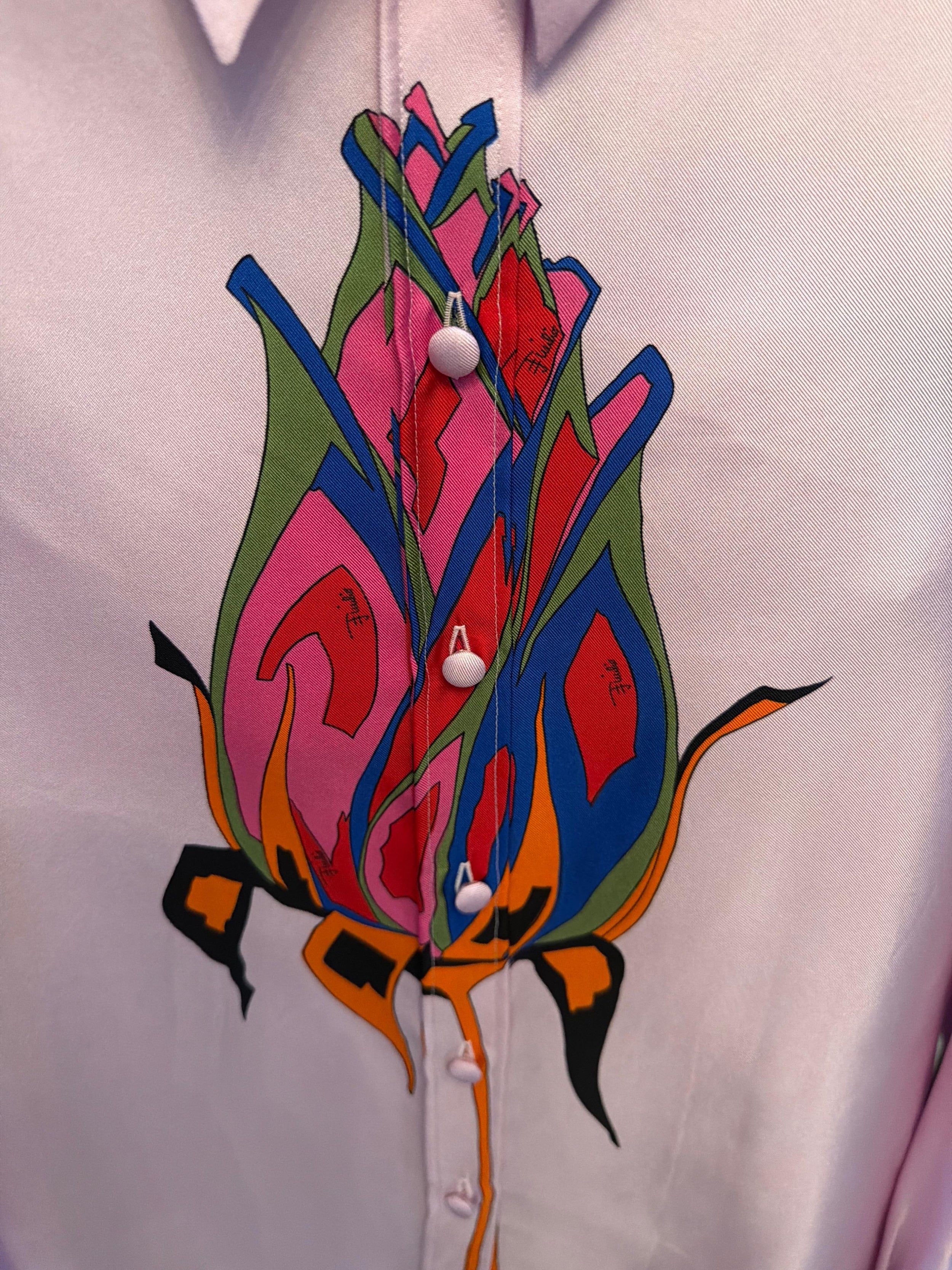 Pucci Rose Print Silk Shirt