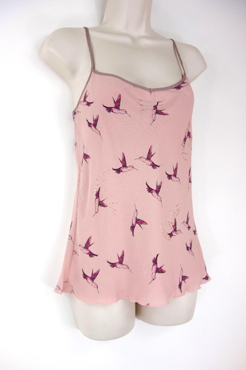 Temperley Pink Hummingbird Silk Top