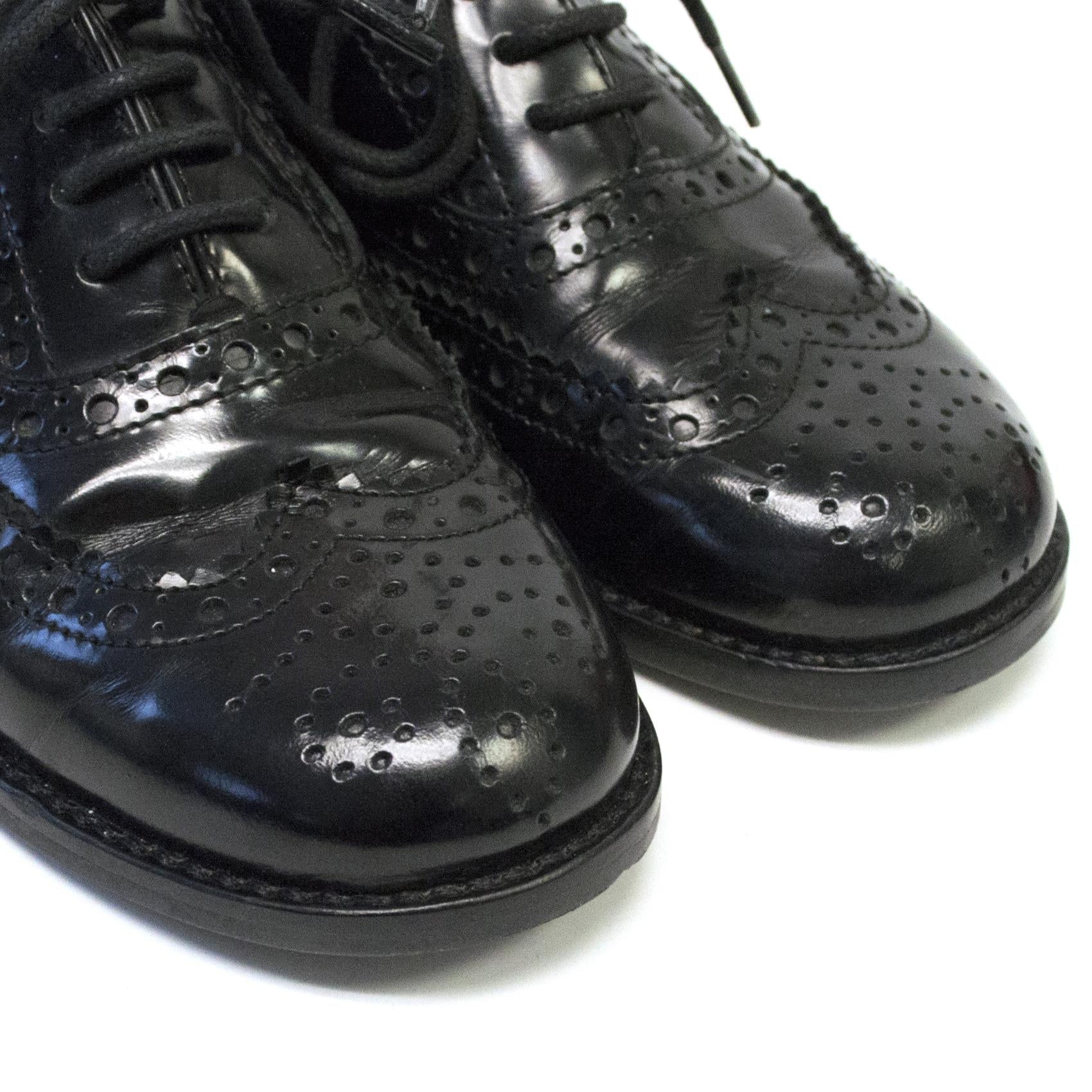 Dolce & Gabbana Girls Black Lace Up Brogues