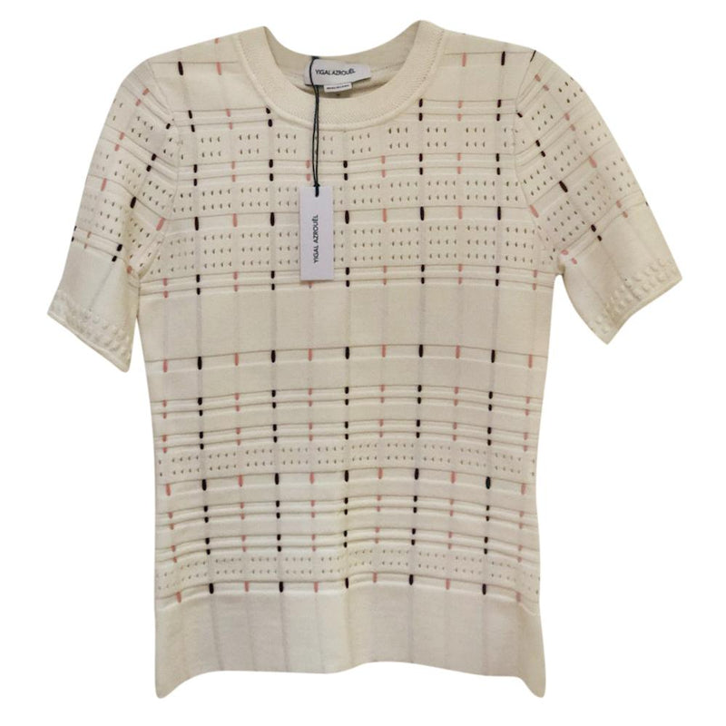 Yigal Azrouel cream knit top