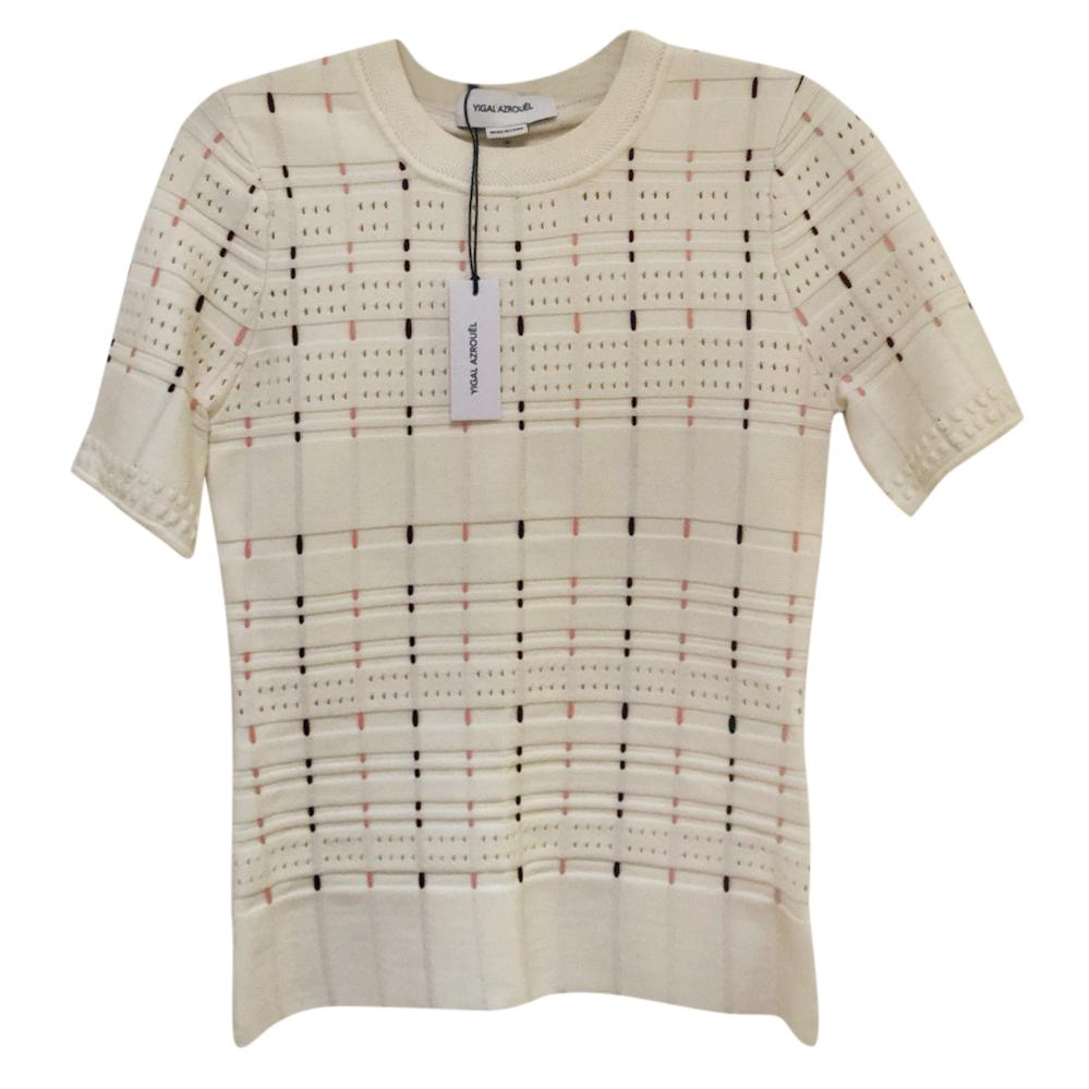 Yigal Azrouel cream knit top