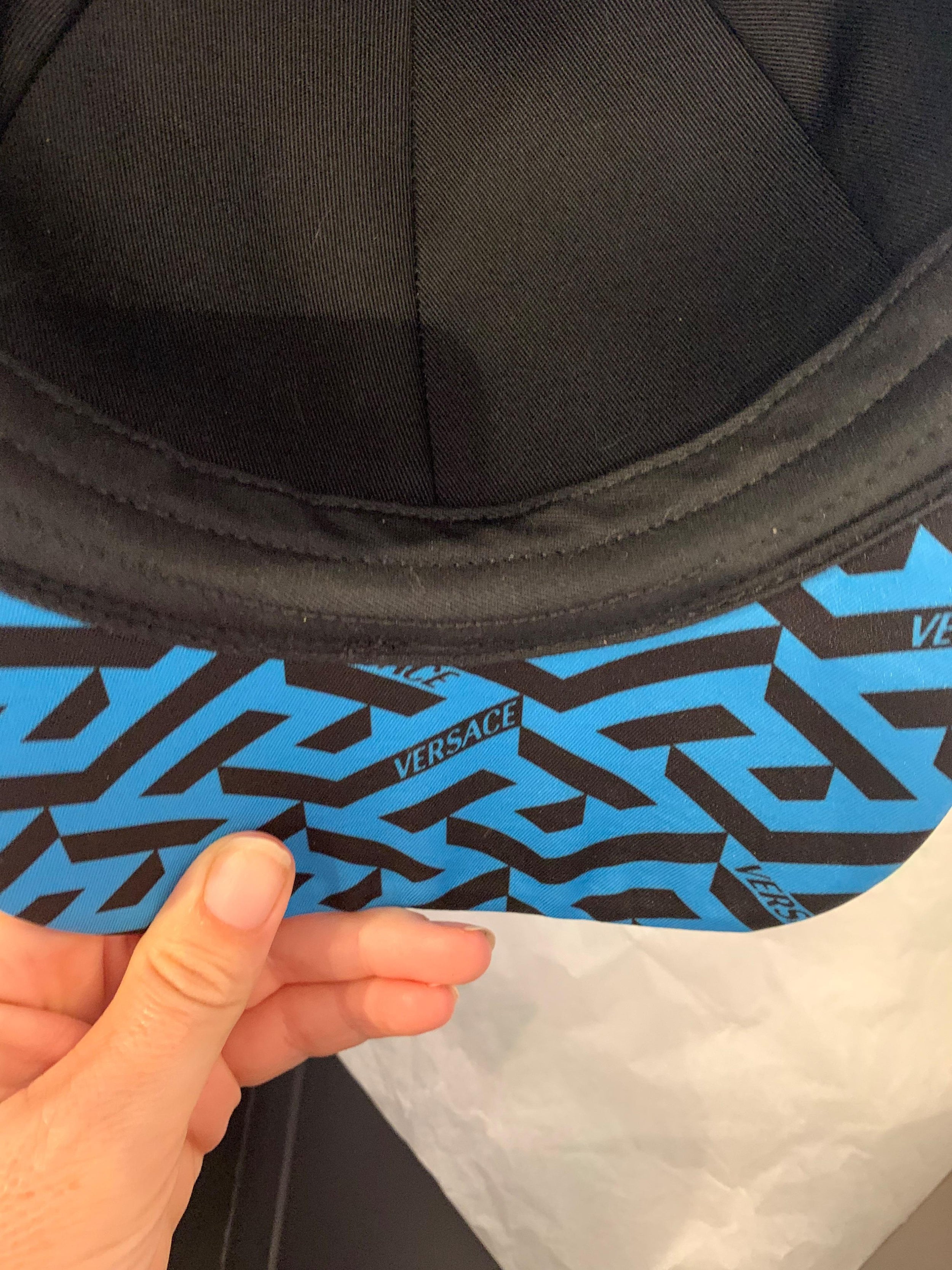 Kids Blue Grecca Print Baseball Cap