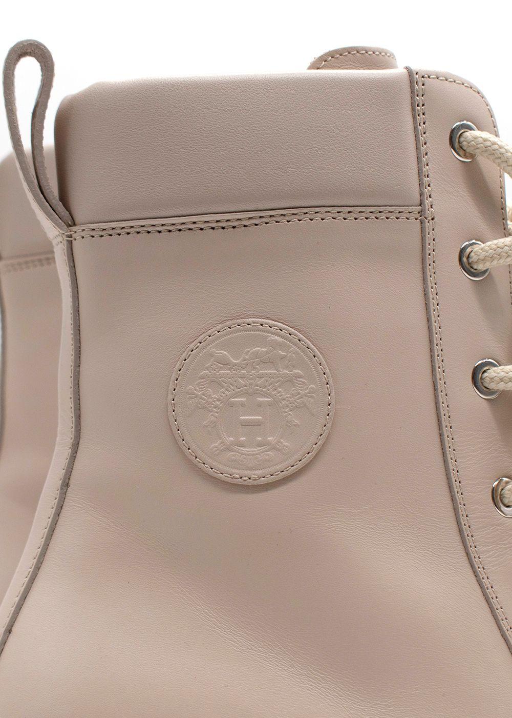 Hermes Blush Bridge Calfskin Leather Ankle Boots