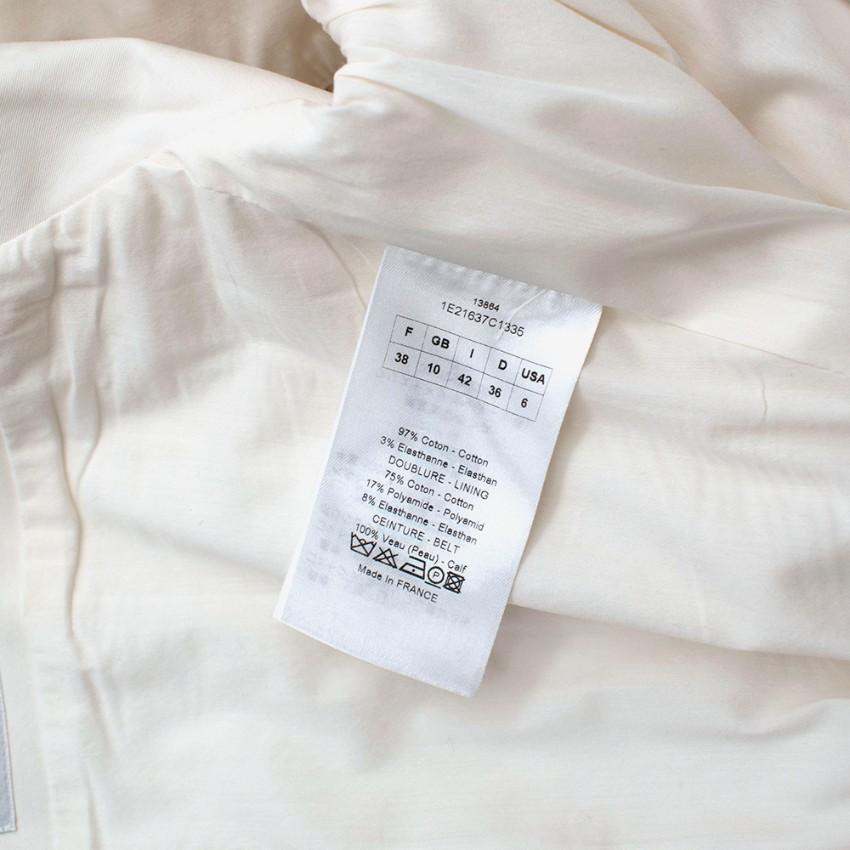 Dior Ivory Cotton Blend Midi Puff-Sleeve Dress