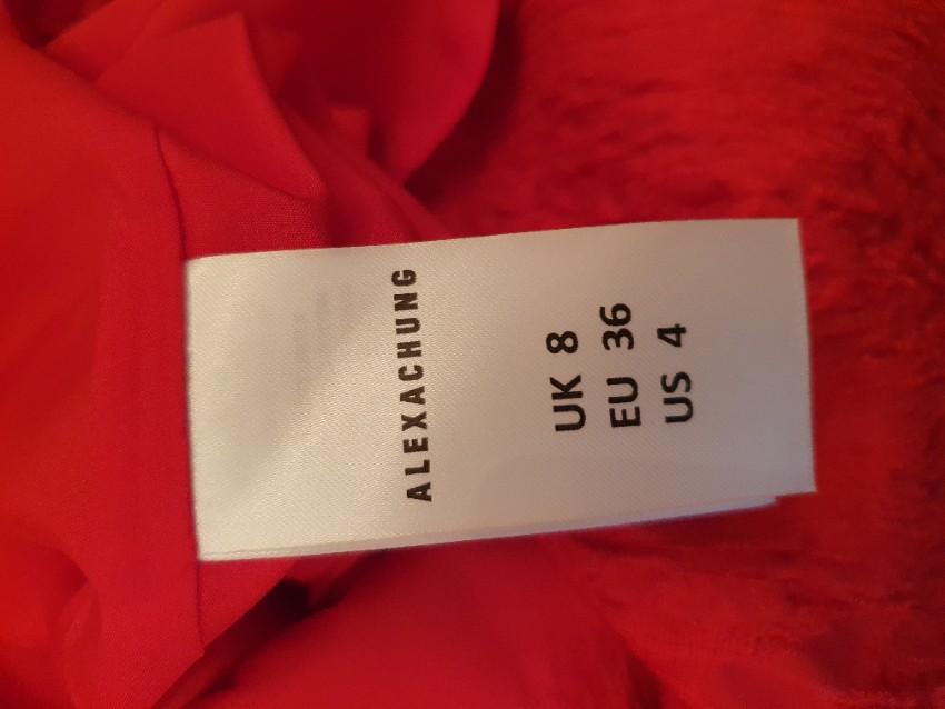 Alexa Chung Red Crepe Midi Skirt