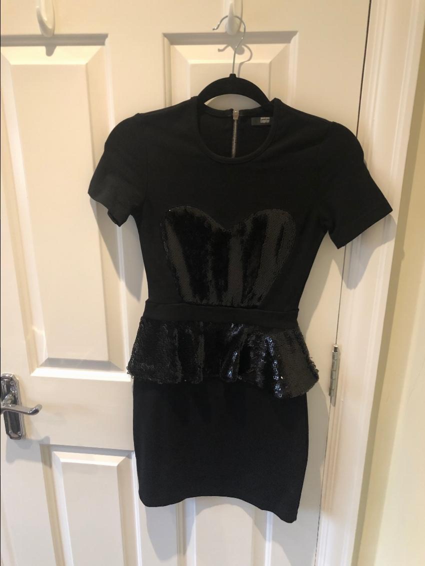 Markus Lupfer Black Sequin-embellished Jersey Mini Dress