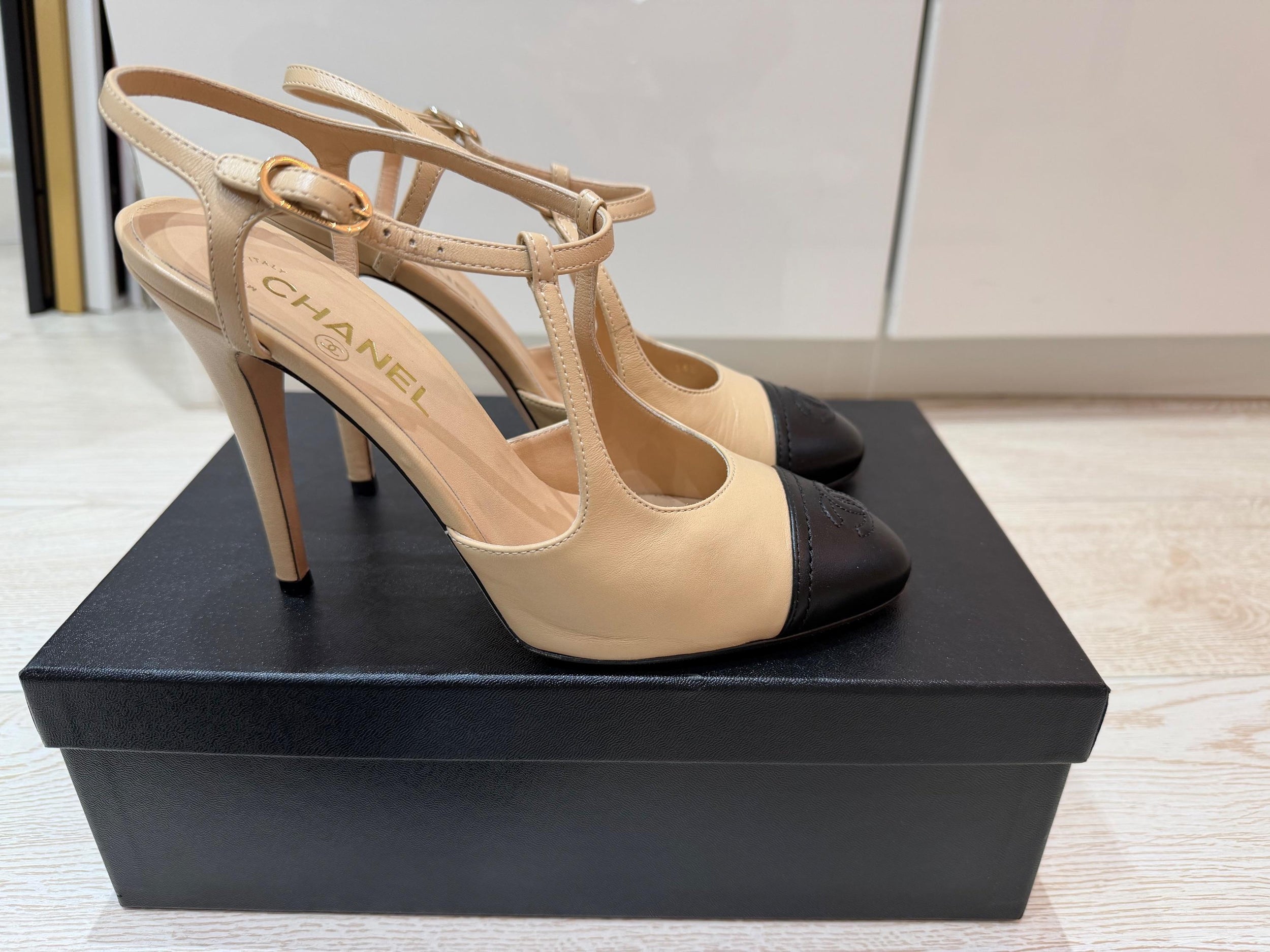 Chanel Heeled T Bar Pumps
