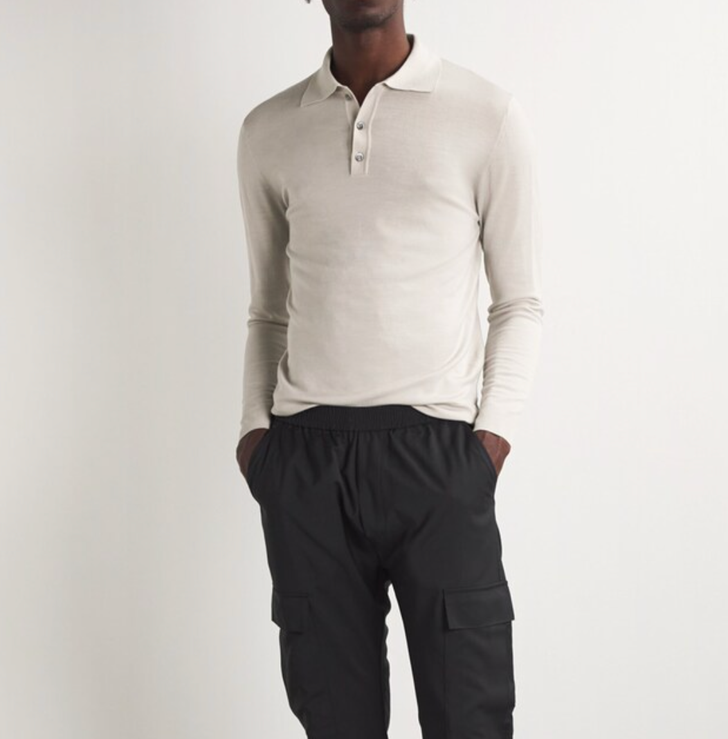 Barena Merino Wool Fine-Knit Polo Sweater