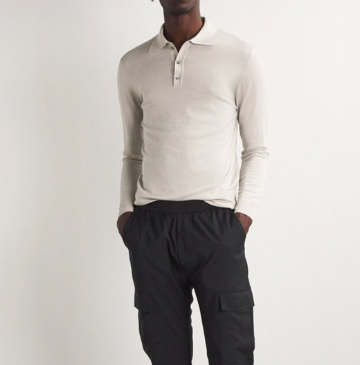 Barena Merino Wool Fine-Knit Polo Sweater