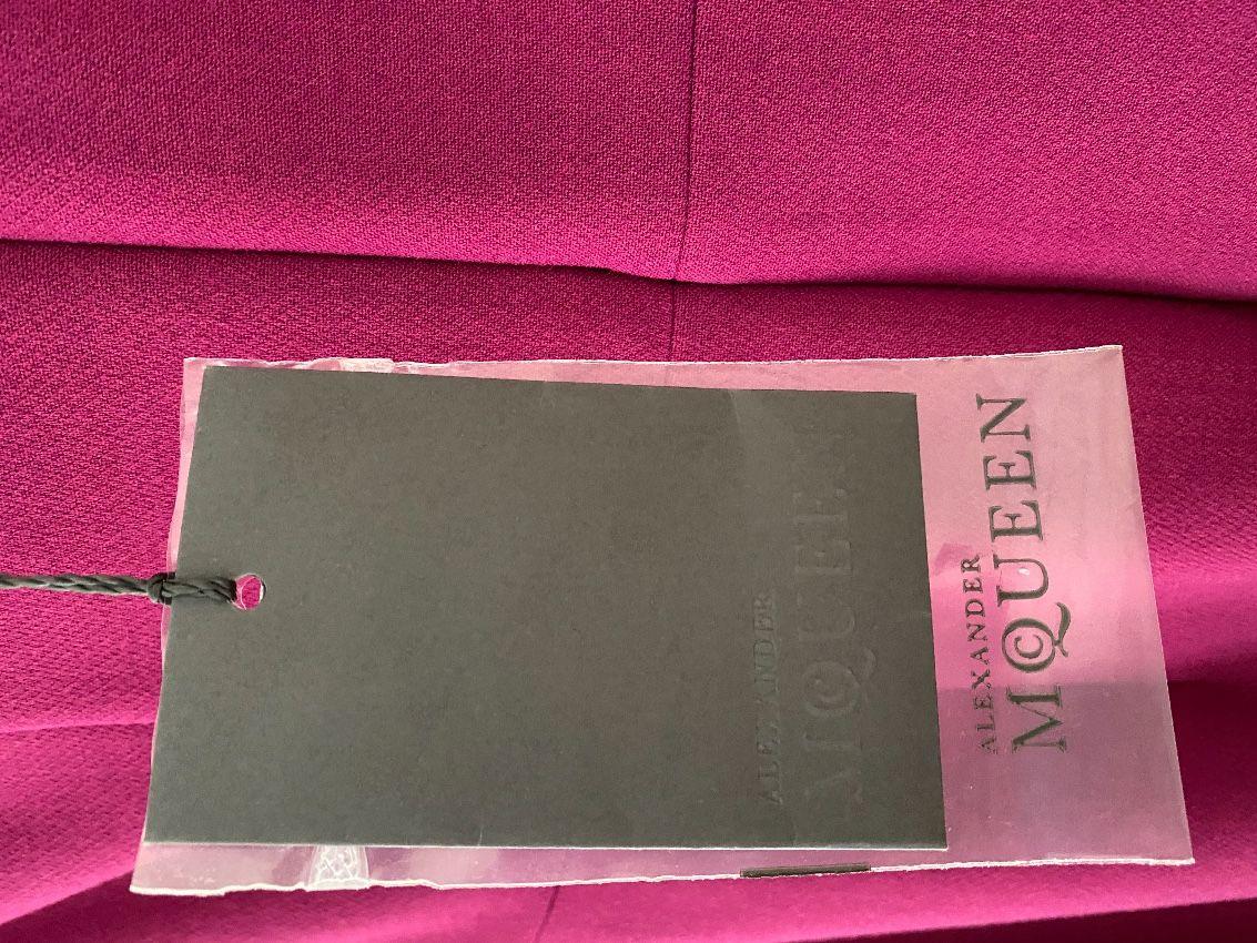 Alexander McQueen Fuchsia Crepe One Shoulder Dress