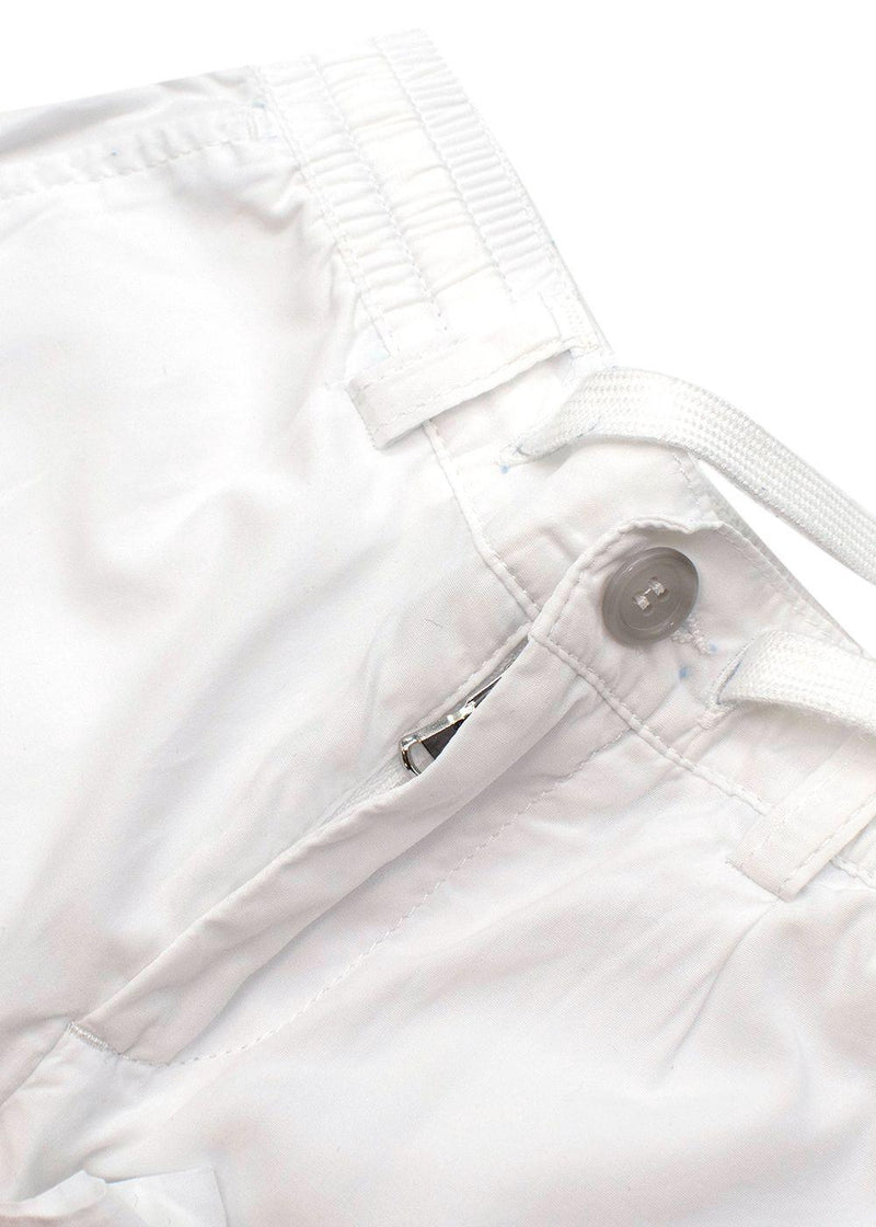 Kids White cotton cargo trousers