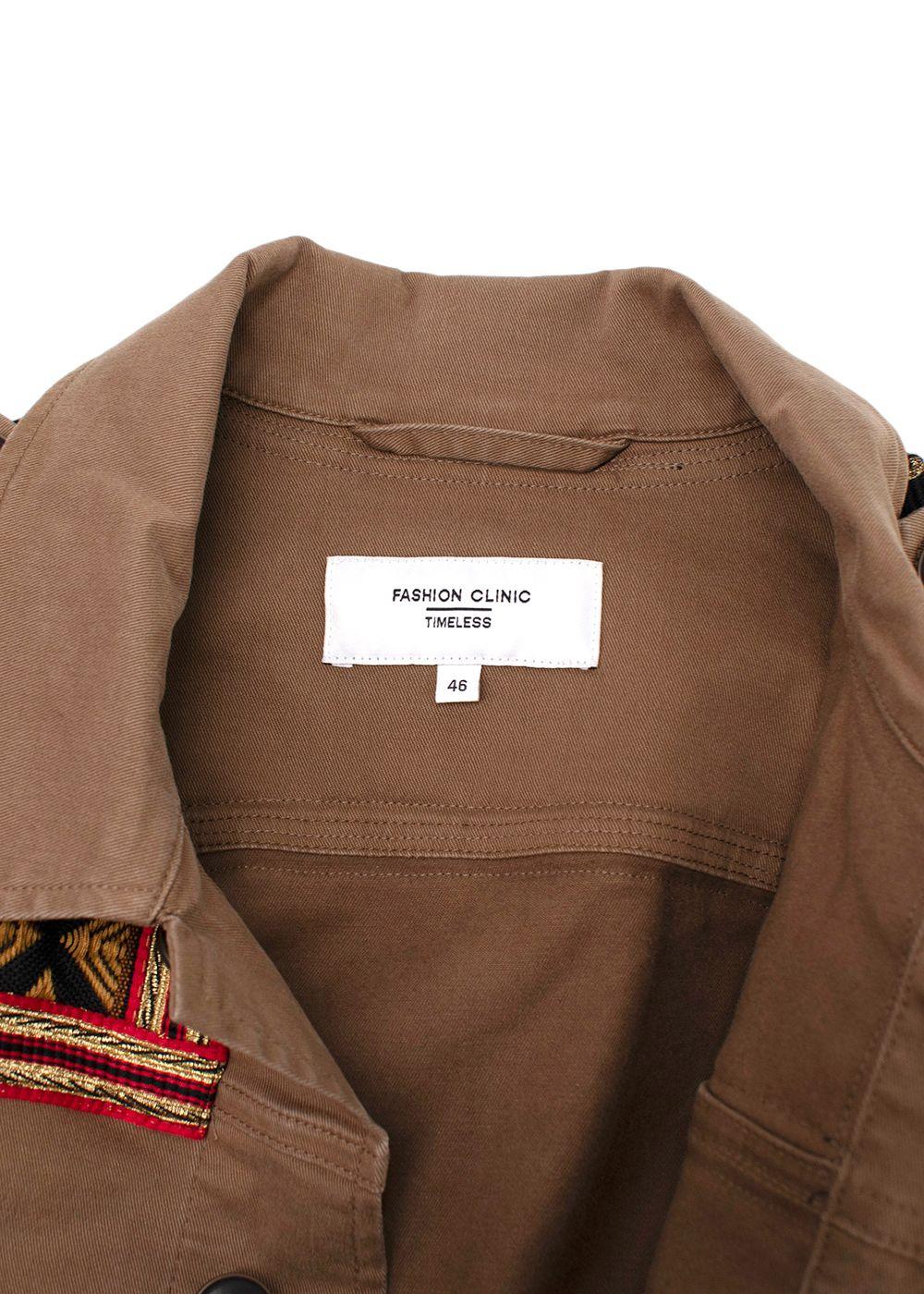 Fashion Clinic Timeless Embroidered Trim Field Jacket