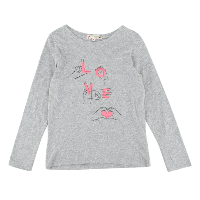 Bonpoint Grey Cotton Love Sweater