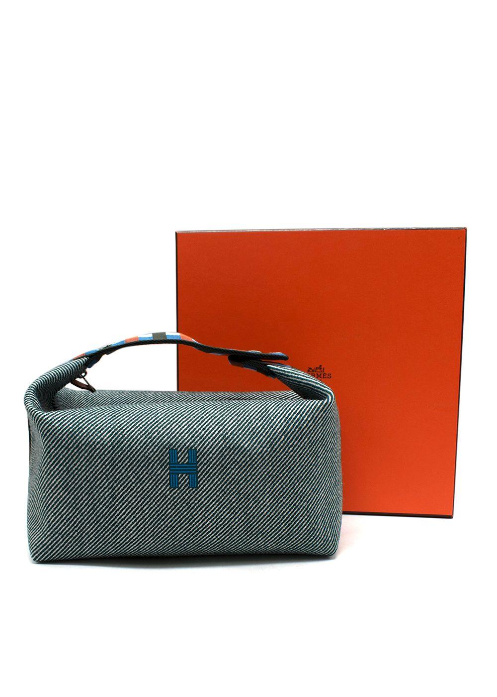 Hermes Green Stripe Bride-a-Brac au Carre Case, Large Model