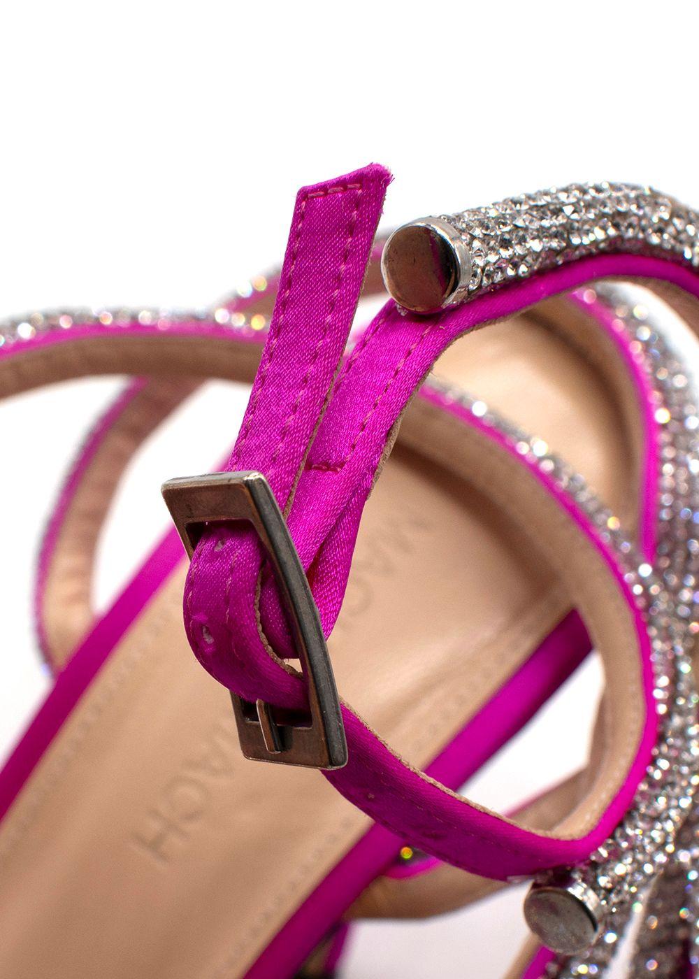 Mach & Mach Fuscia Double Bow Satin Pumps
