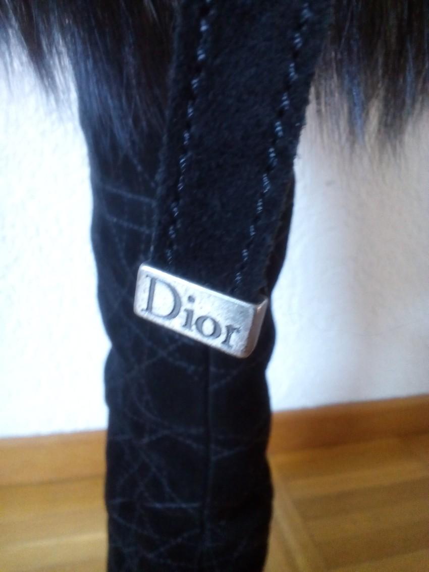 Dior Suede and  Fox Fur Tall Boots