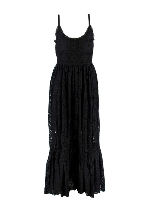 Valentino Black Broderie Anglaise Maxi Dress