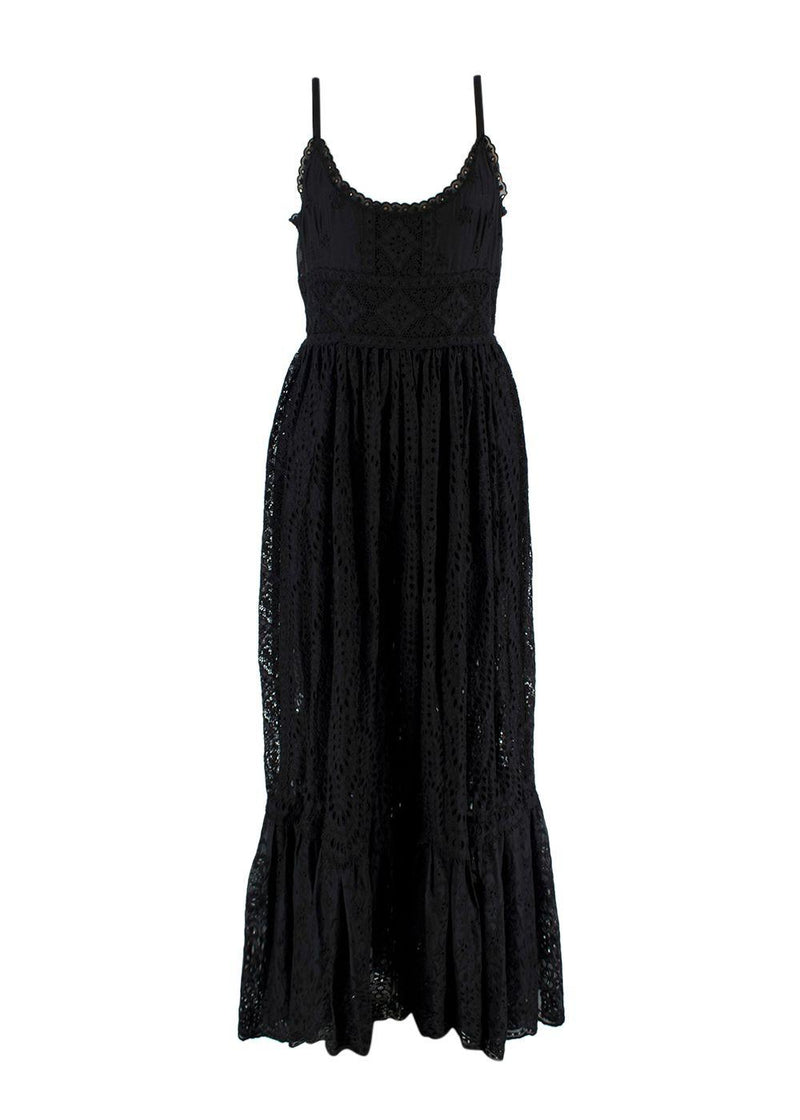 Valentino Black Broderie Anglaise Maxi Dress