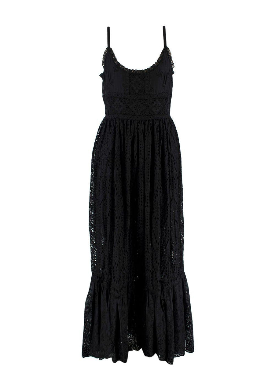 Valentino Black Broderie Anglaise Maxi Dress