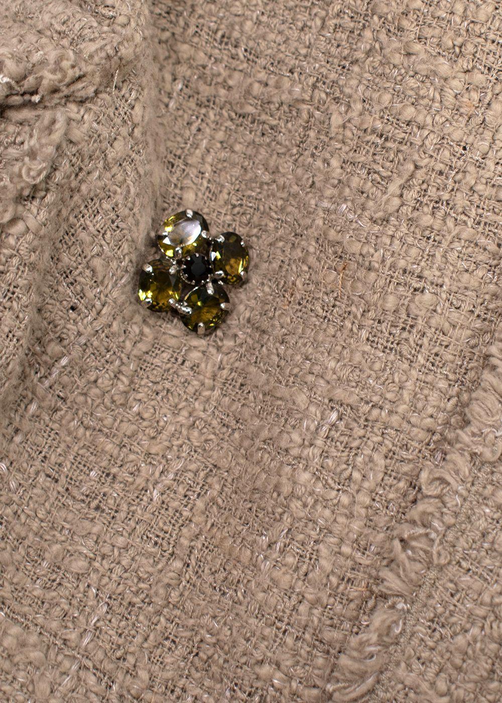 Dolce & Gabbana Beige Tweed Double Breasted Jacket