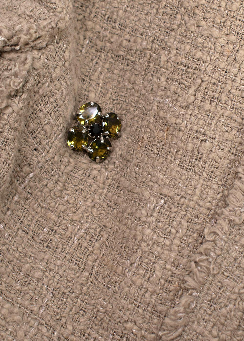 Dolce & Gabbana Beige Tweed Double Breasted Jacket