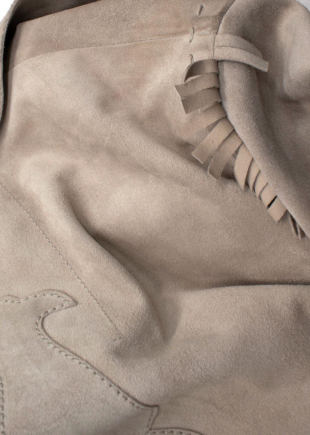 Vintage YSL Beige Suede Fringe Jacket