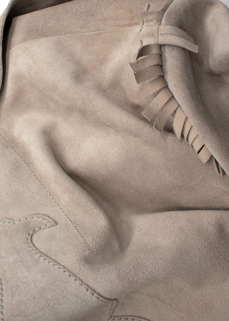 Vintage YSL Beige Suede Fringe Jacket