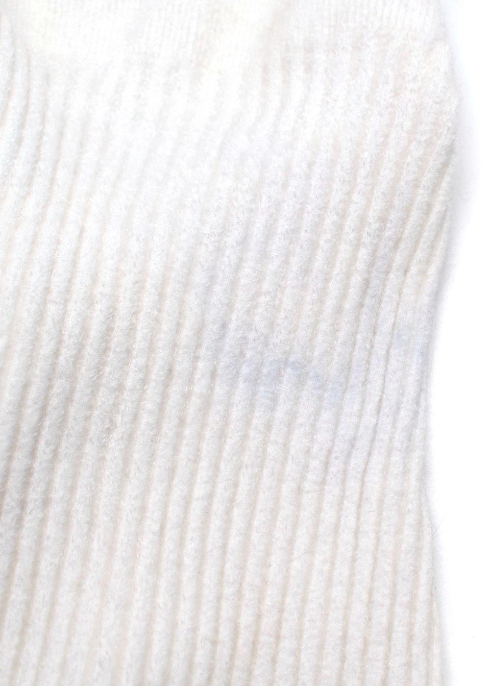 Chanel Faux Pearly and Crystal CC  Short Sleeved Ribbed Knit Top