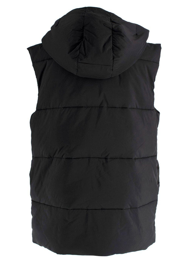 Givenchy Logo Black Sleeveless Hooded Puffer Jacket